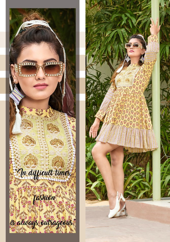 Senorita 1Cotton fancy Party Wear Printed Wholesale Tunic Short Tops Collection